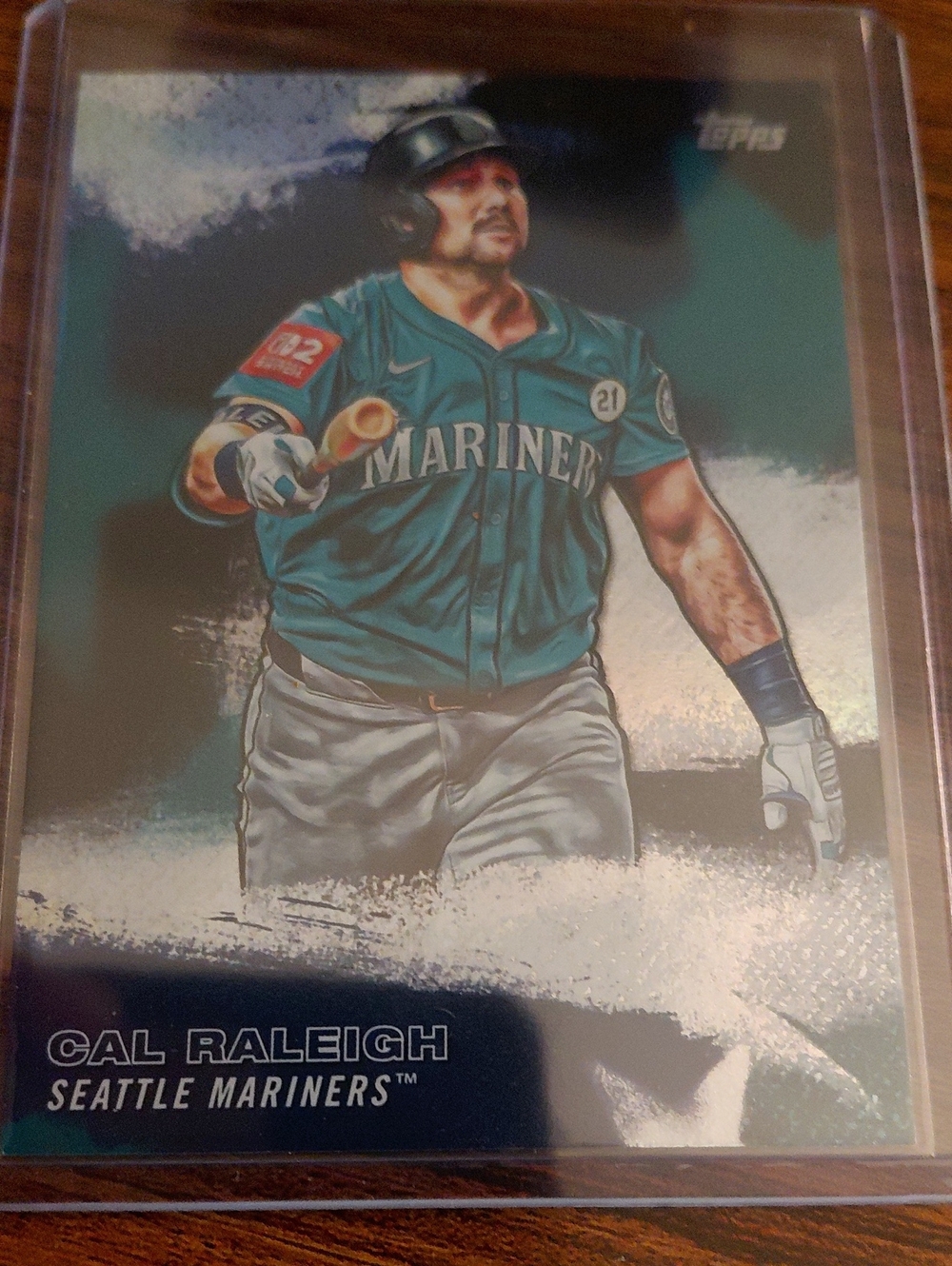 Topps Cal Raleigh Mariners Card - Teal, White, Navy